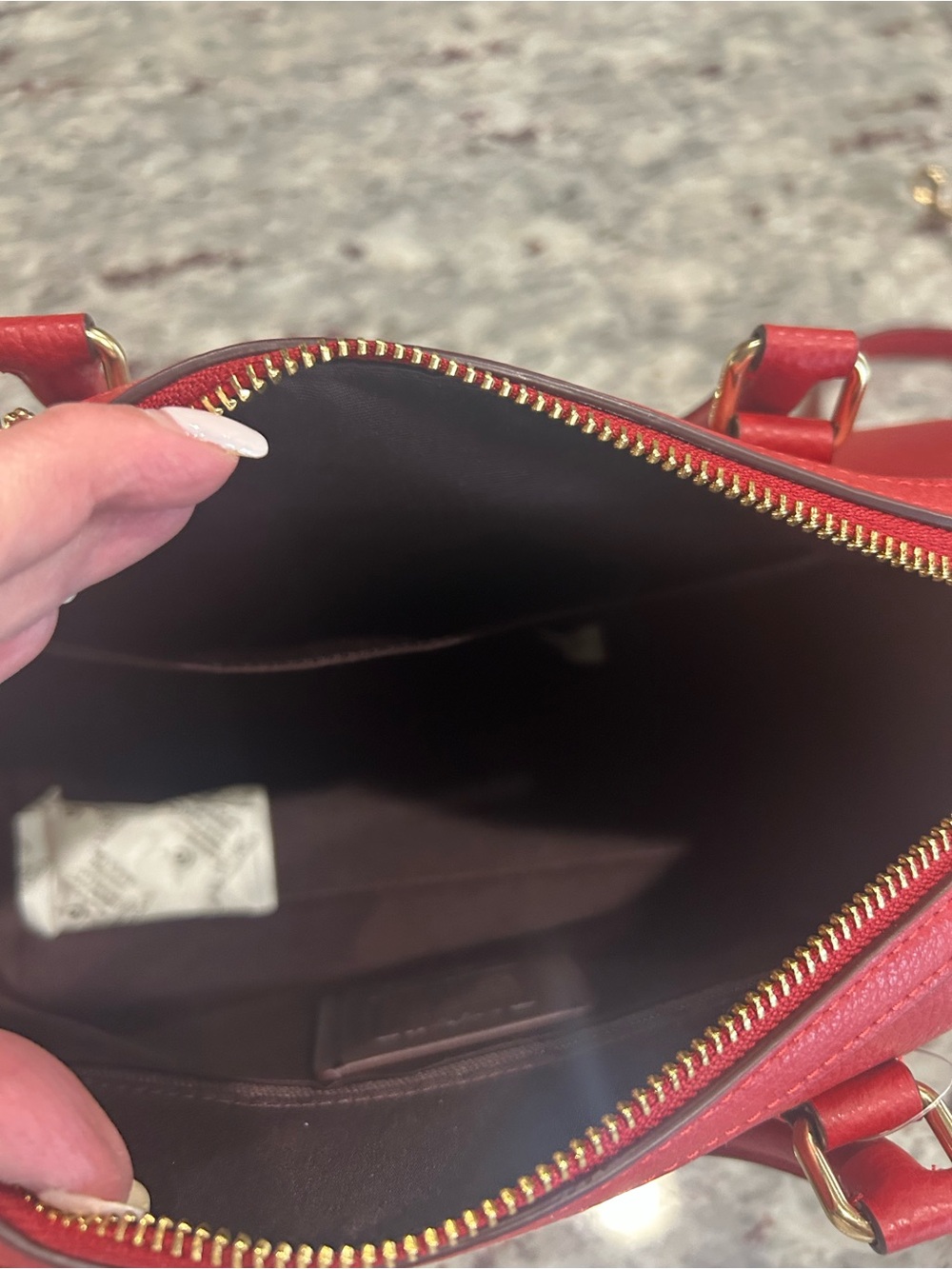 COACH Red Pebbled Leather Rowan w/Crossbody Strap - NWT - Picture 3 of 6